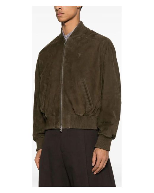 AMI Brown Zipped Jacket for men