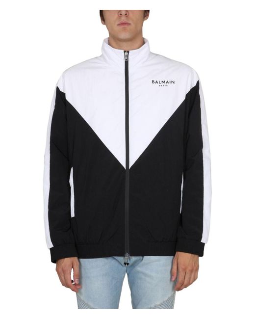 Balmain Black Sports Jacket With Logo for men