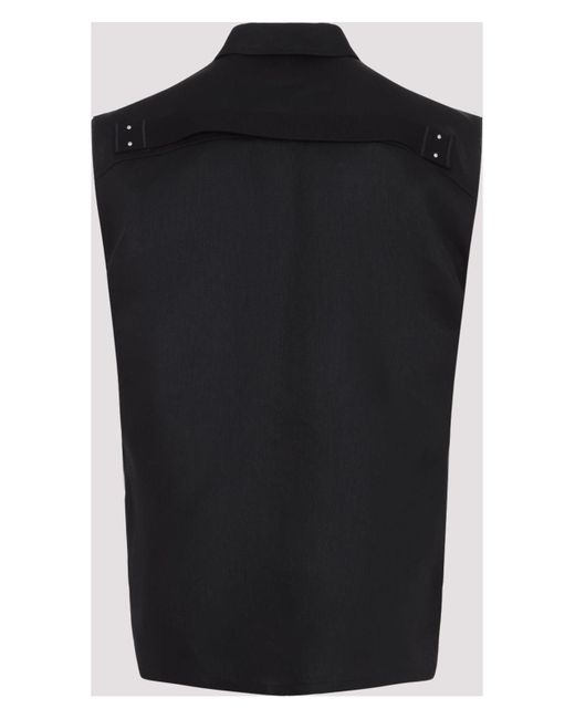 Rick Owens Black Jumbo Sleeveless Outershirt for men