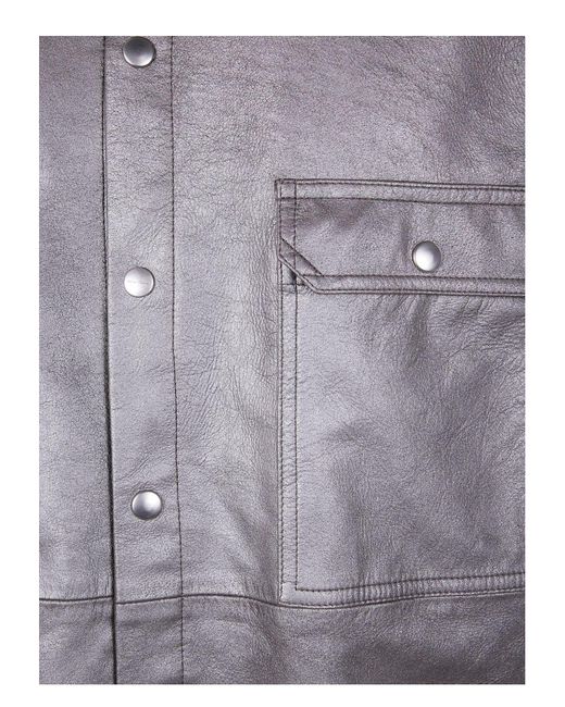 Rick Owens Purple Jumbo Sleevesless Leather Jacket for men