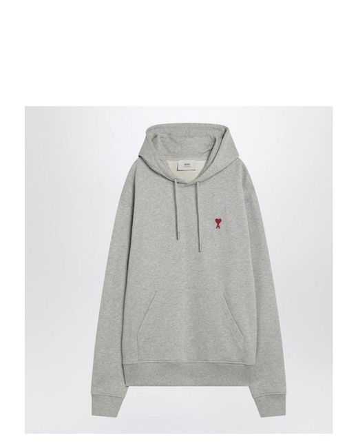 スウェット・トレーナー AMI PARIS GREY ORGANIC COTTON AMI DE COEUR SWEATSHIRT AMI PARIS - AMI DE COEUR HEATHER GRAY SWEATSHIRT – LE LABO STORE