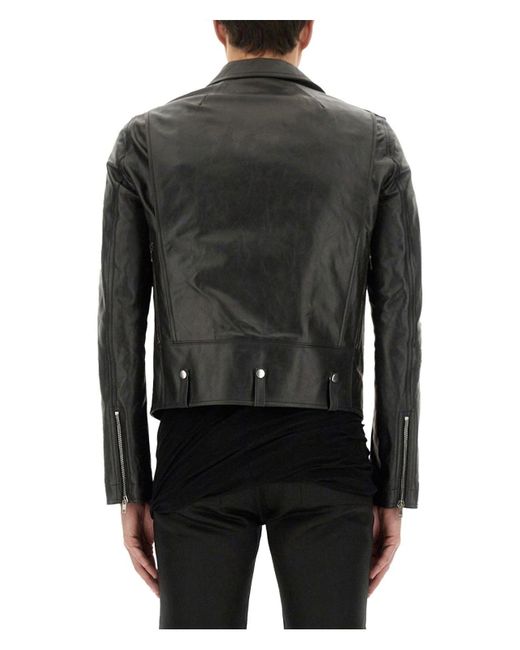 Rick Owens Black Leather Brad Jacket for men