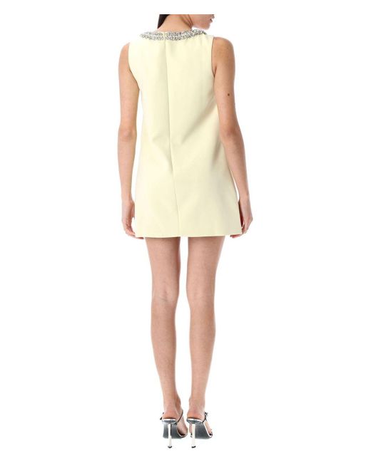 Self-Portrait Natural Crepe Bow Mini Dress