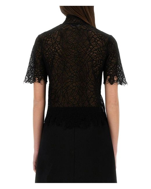 Alexander McQueen Black Lace T Shirt
