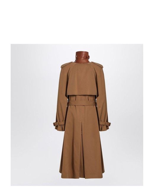 Chloé Long Water-Repellent Trench Coat in Natural | Lyst