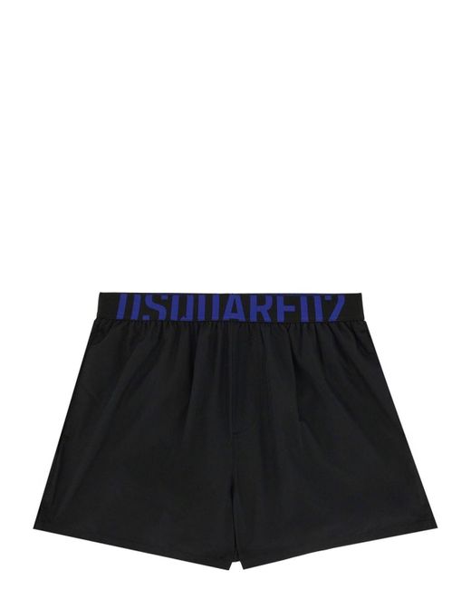 DSquared² Black Swimsuit With Logo for men