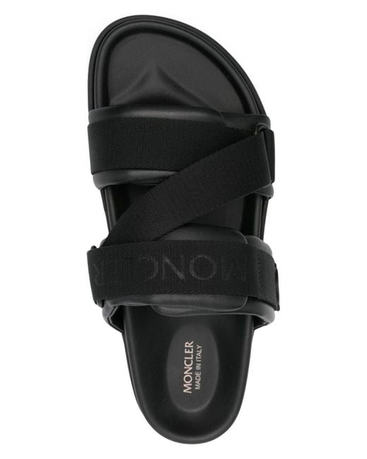 Moncler Mon Summer Sandals in Black | Lyst