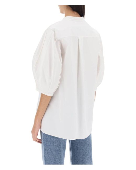 Chloé White Poplin Blouse Top