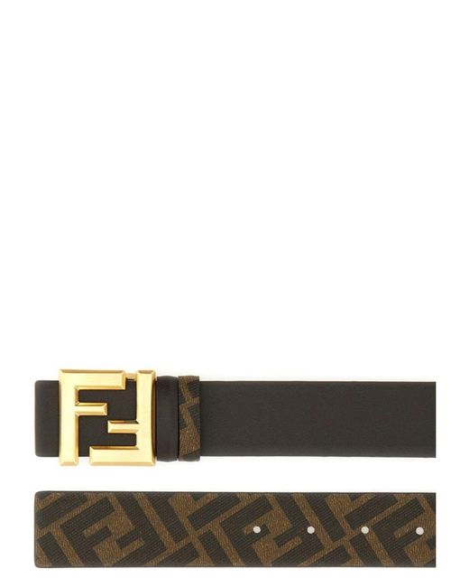 Fendi White Squared Ff Belt for men
