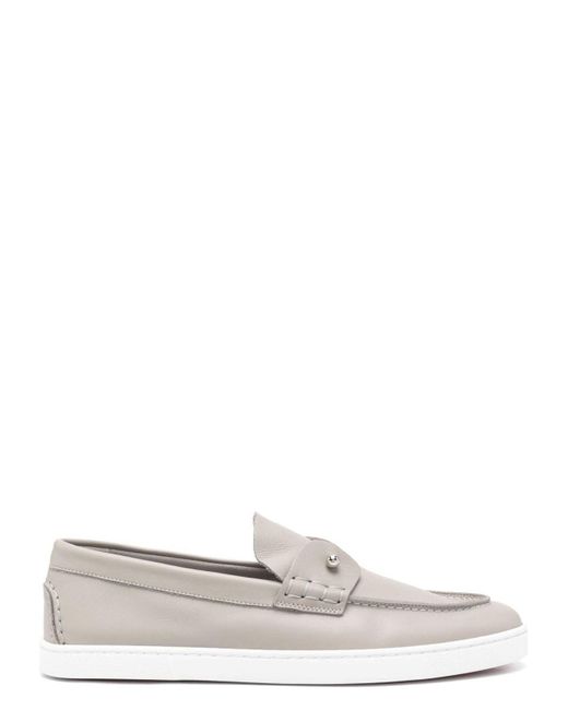 Christian Louboutin White Calf Leather Flat Shoes for men