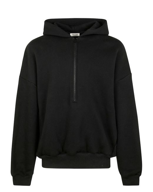 Fear Of God Black Eternal Half Zip Hoodie for men