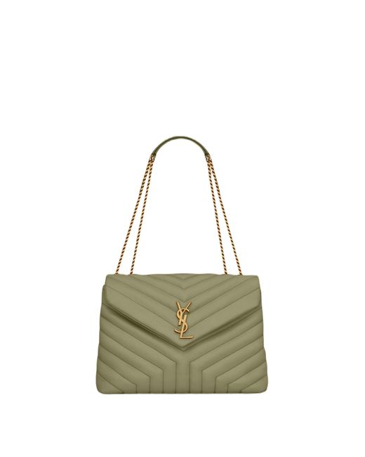SAINT LAURENT - Loulou Small Quilted Leather Shoulder Bag - Light Green -  One Size for Women