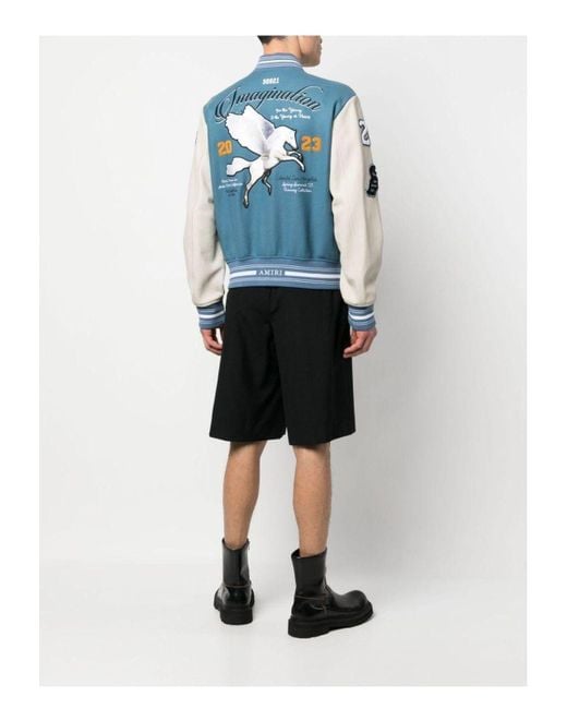 Amiri Blue Oversized Varsity Jacket for men