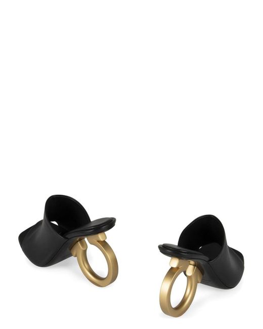 【FERRAGAMO】 Astro Leather Mules Ferragamo Astro Leather Mules in Black | Lyst
