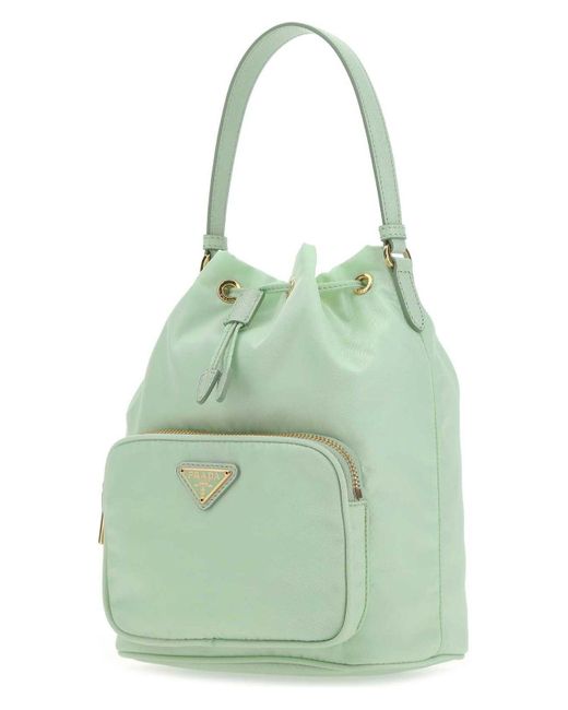 Prada Green Pastel Re-Nylon Bucket Bag