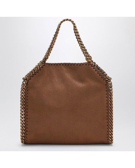 Stella McCartney Brown Pecan Mini Tote With Tone Chain – Synthetic Leather Handbag