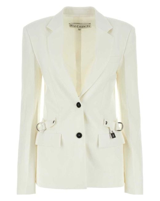 ジャケット Jw Anderson White Stretch Polyester Blend Blazer JW Anderson Stretch Polyester Blend Blazer in White | Lyst