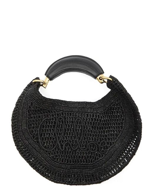 Chloé Black Summer Banana Hobo Bag