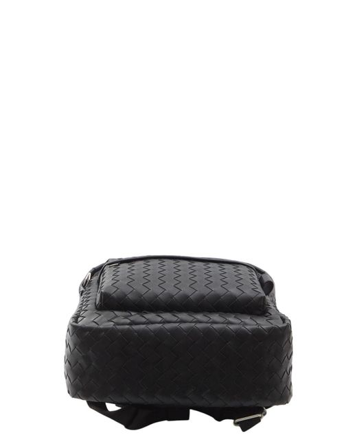 Bottega Veneta Black Intrecciato Backpack for men