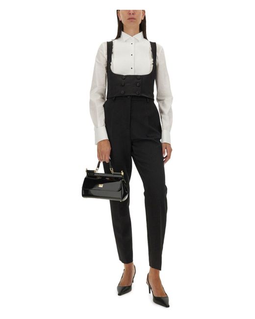 Dolce & Gabbana Black Doublebreasted Tuxedo Vest