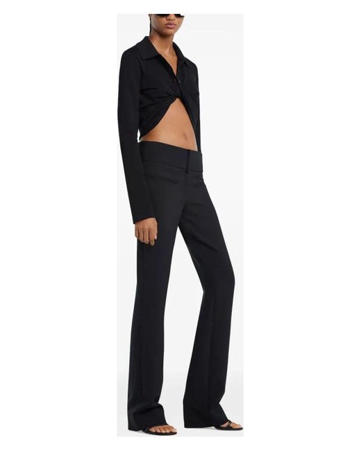 Courreges Black Polo Twist Piqué Crop