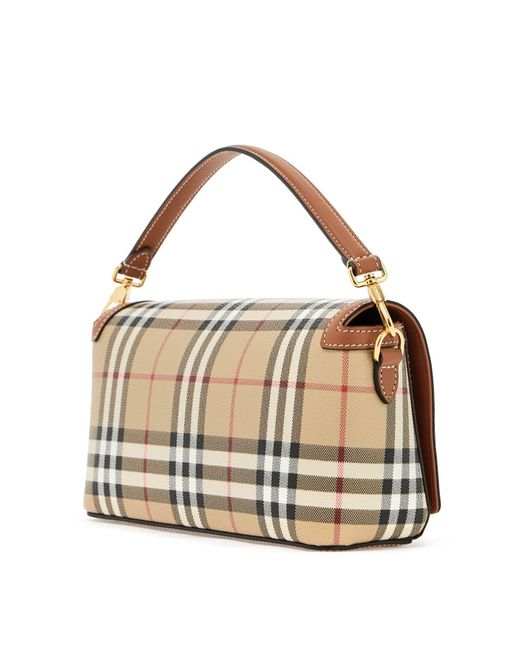 Burberry Natural 'Shoulder Bag With Check Pattern Notes