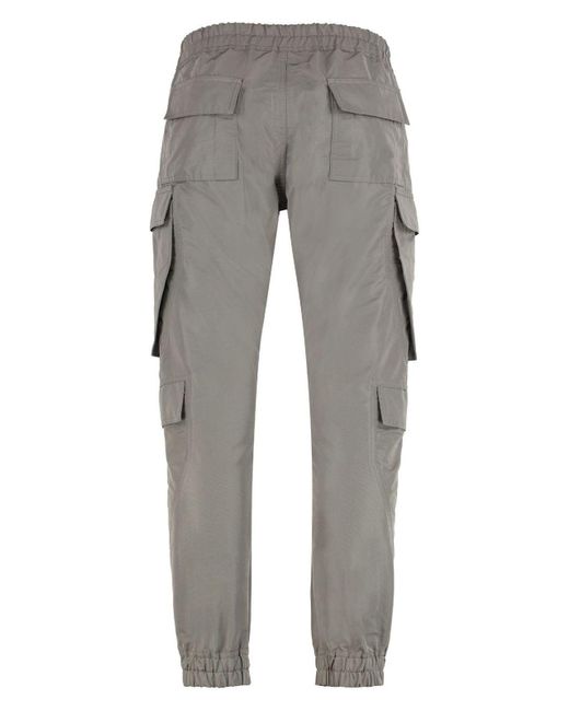 Rick Owens Gray Nylon Cargo Pants for men