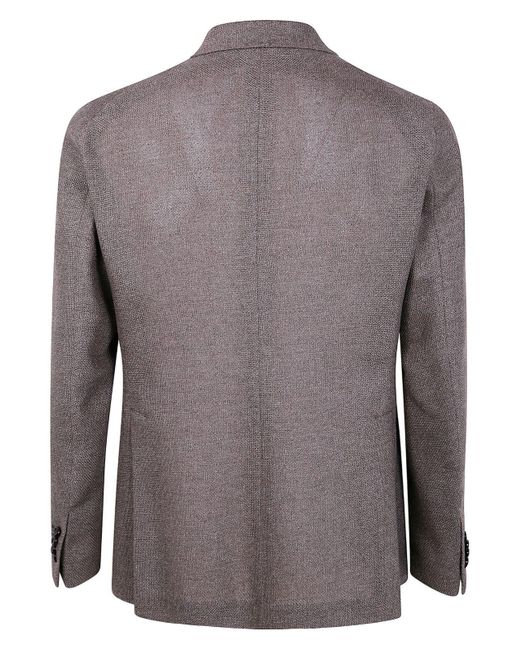 Tagliatore Gray Double-Breasted Wool And Silk Jacket for men
