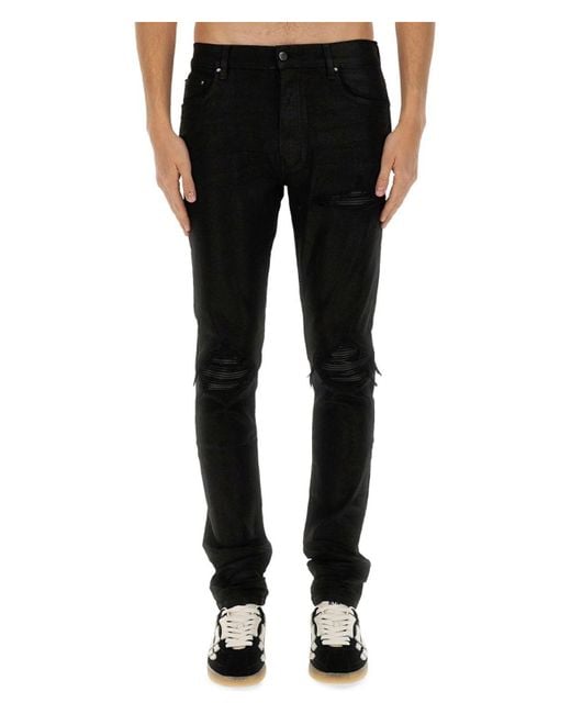 Amiri Black Mx1 Waxed Jeans for men