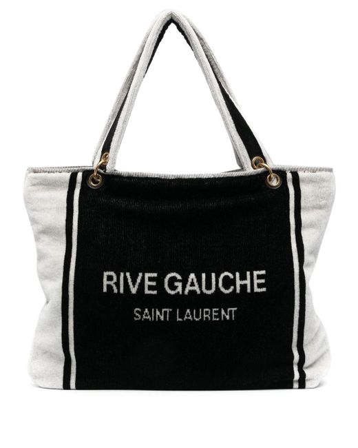 Saint Laurent Men's Rive Gauche Large Patent Leather Tote Bag