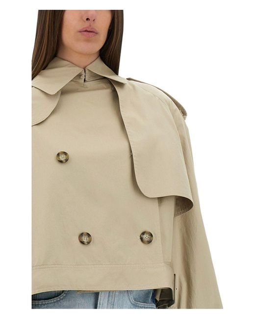 Stella McCartney Natural Short Trench Coat With Belt