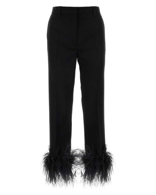 Miu Miu Black Stretch Grain De Poudre Pant