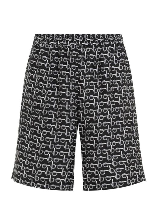 Burberry Gray All Over Print Bermuda Shorts for men