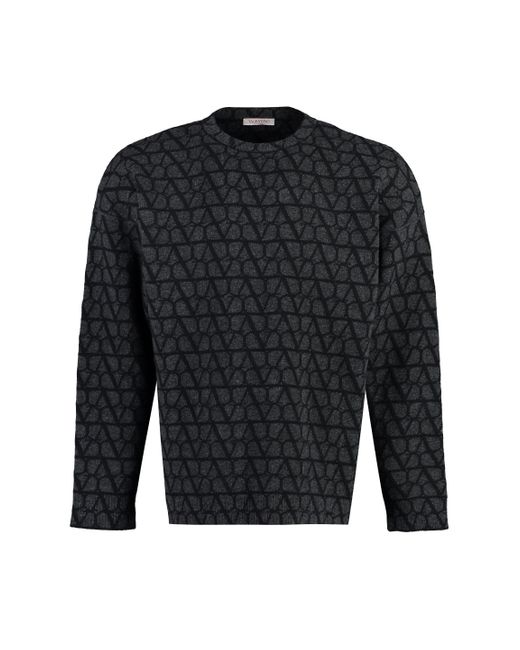 Valentino Men's Crew-Neck Wool Sweater