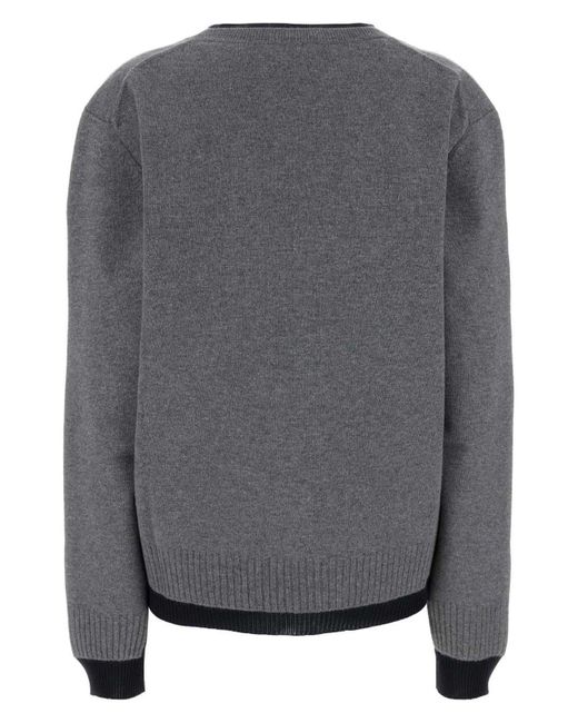 Miu Miu Gray Two-Tone Cashmere And Silk Oversize Sweater