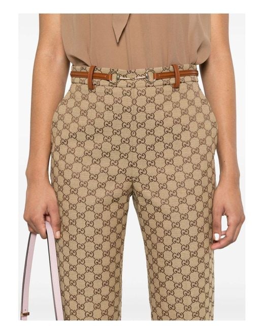 パンツ GUCCI GG SUPREME TROUSERS GG silk twill pants in blue and white | GUCCI® UK