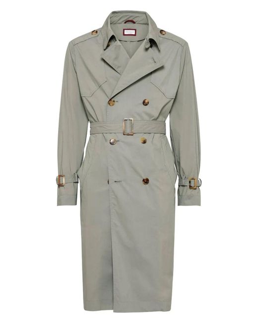 Brunello Cucinelli Gray Raincoat Water Resistant for men