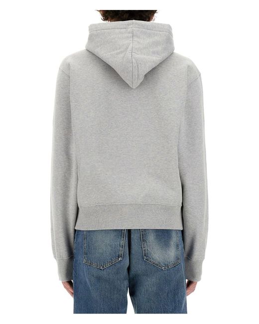 Saint Laurent Gray Cassandras Hoodie for men