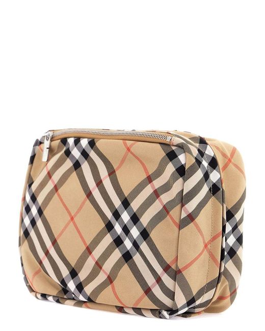 Burberry Gray Nova Check Travel Bag for men