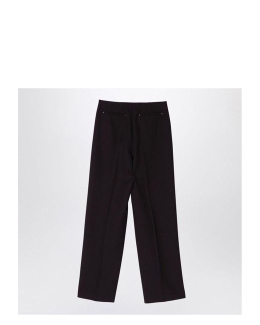 Fendi White Dark Grain De Poudre Wool Trousers