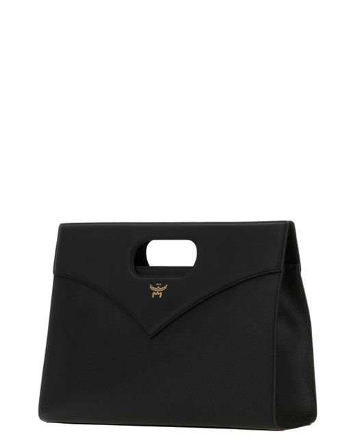 MCM Black Leather Diamond Handbag