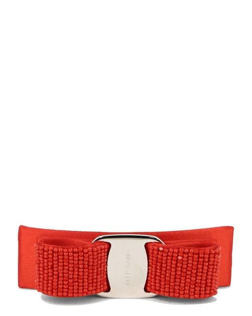 Ferragamo Red Vara Bow Hairclip