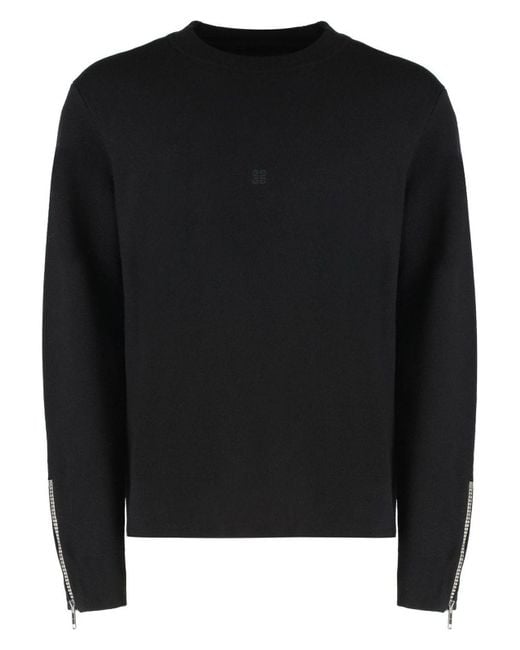 Givenchy Black Crew-Neck Wool Sweater for men