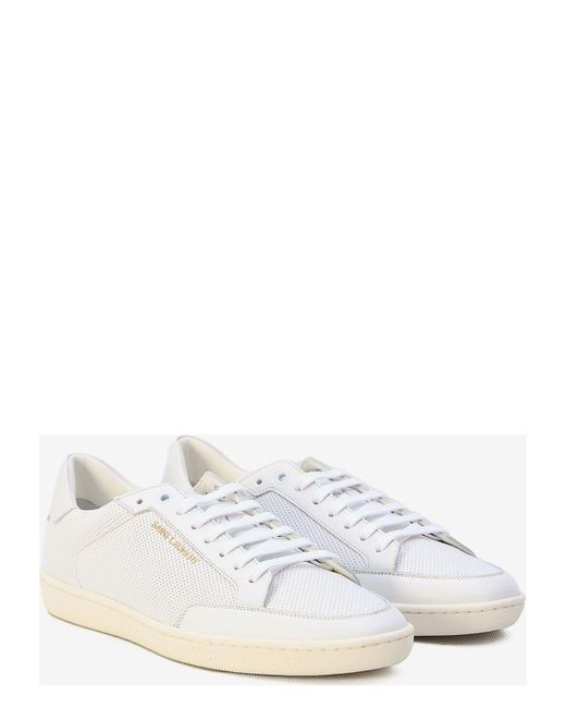 スニーカー Saint Laurent White Sl 10 Low Sneakers Saint Laurent SL/10 Low Top Sneaker in White | FWRD