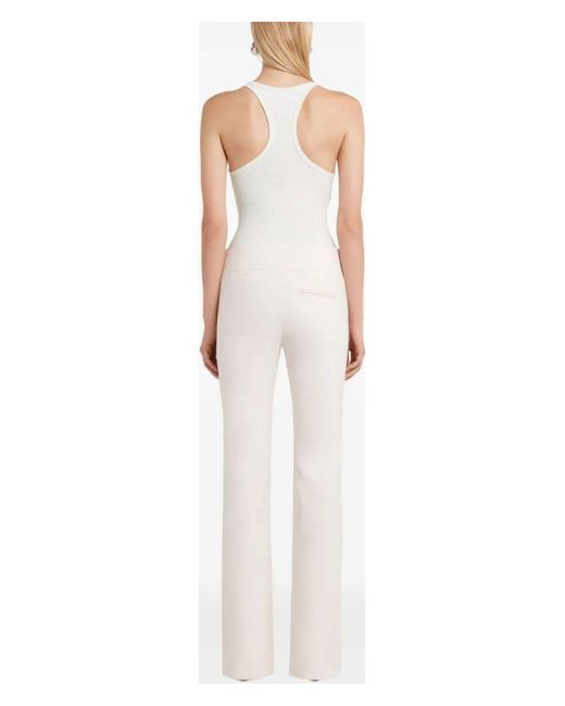Courreges White Tank Top Twist 90's Rib