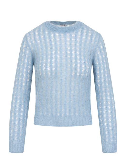 Loewe Blue Mohair Pullover Sweater