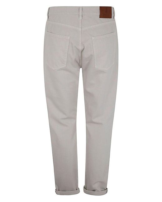 Brunello Cucinelli Gray Denim Trousers for men