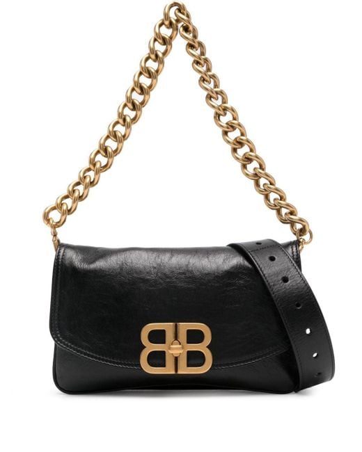 Balenciaga Black Bb Soft Small Leather Handbag