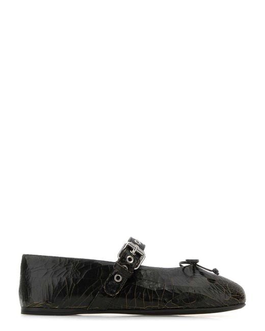 Miu Miu Black Leather Ballerinas