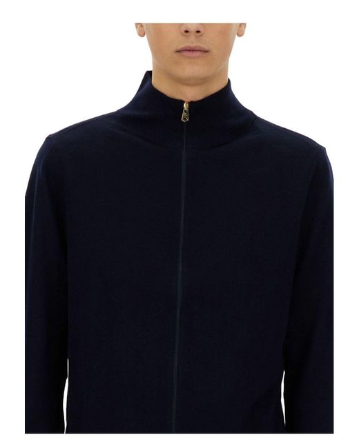 Paul Smith Blue Zippered Cardigan for men